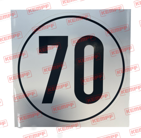 92955 KEMPF Aufkleber Geschwindigkeitsschild 70 km/h